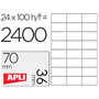 APLI ETIQUETA IMPRESORA 70x36mm 24x100-PACK 01298
